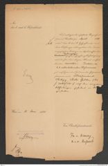 k.k. naturhistorisches Hofmuseum, Intendanzakten 1885-1896 (Hauer), Aktenzahl Z.295.a/1891, Seite 1